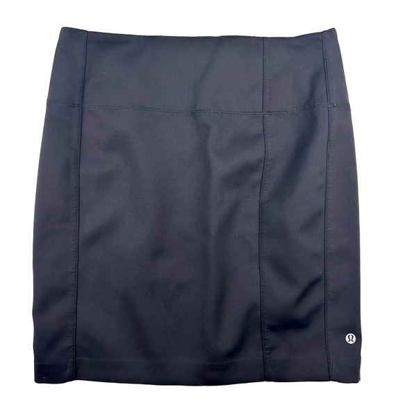 lululemon athletica Dresses & Skirts - Lululemon Athletica Black Athletic Mini Skirt Size 8 Zipper Pocket Activewear